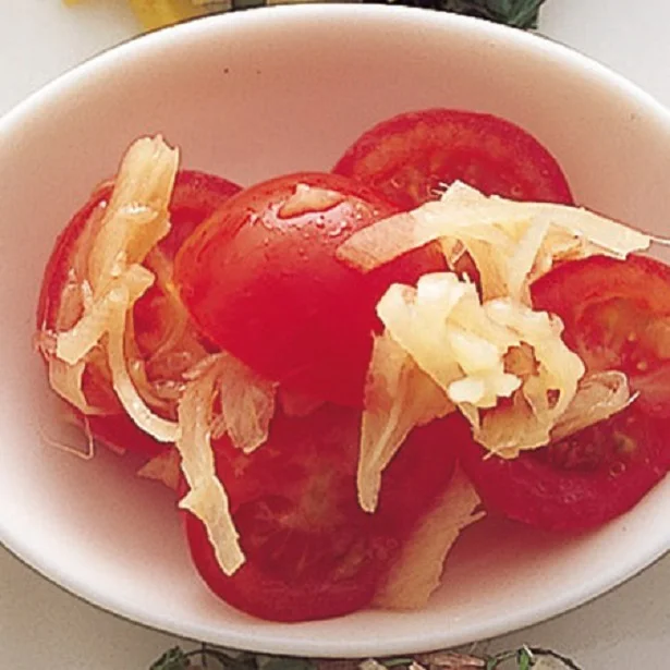 甘酢しょうがをプラスすると、トマトの甘さが際立つ！