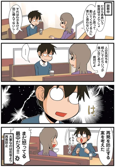 再発を防止する案を考えた
