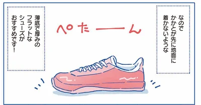 かかとが先に地面に着かない