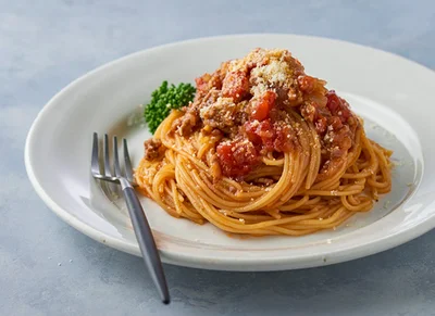 「ミートソースパスタ」