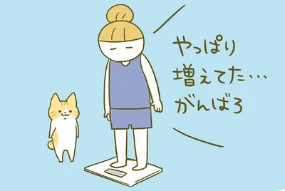 増えててもいいから、体重は毎日量ろう