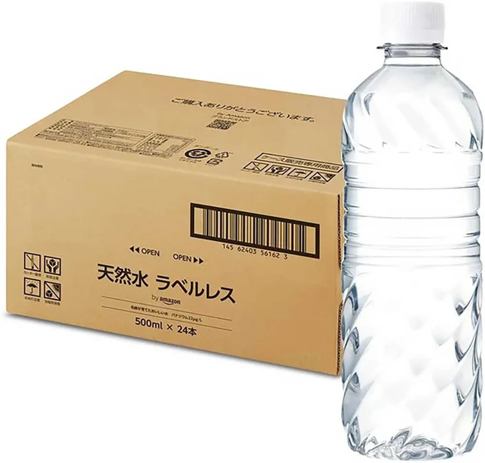 by Amazon 天然水 ラベルレス 500ml ×24本 バナジウム含有 富士山の天然水 ミネラルウォーター 