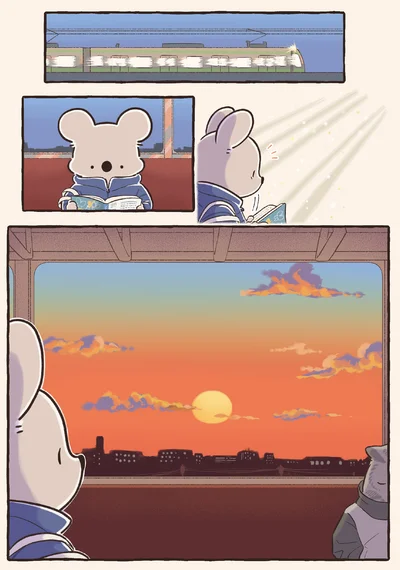 真っ赤な夕焼けとコアラ