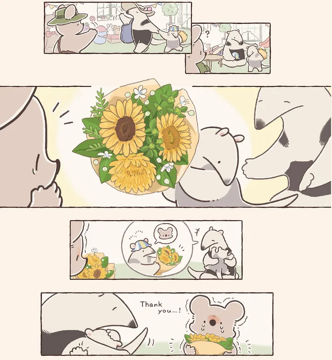 お花をもらったコアラ