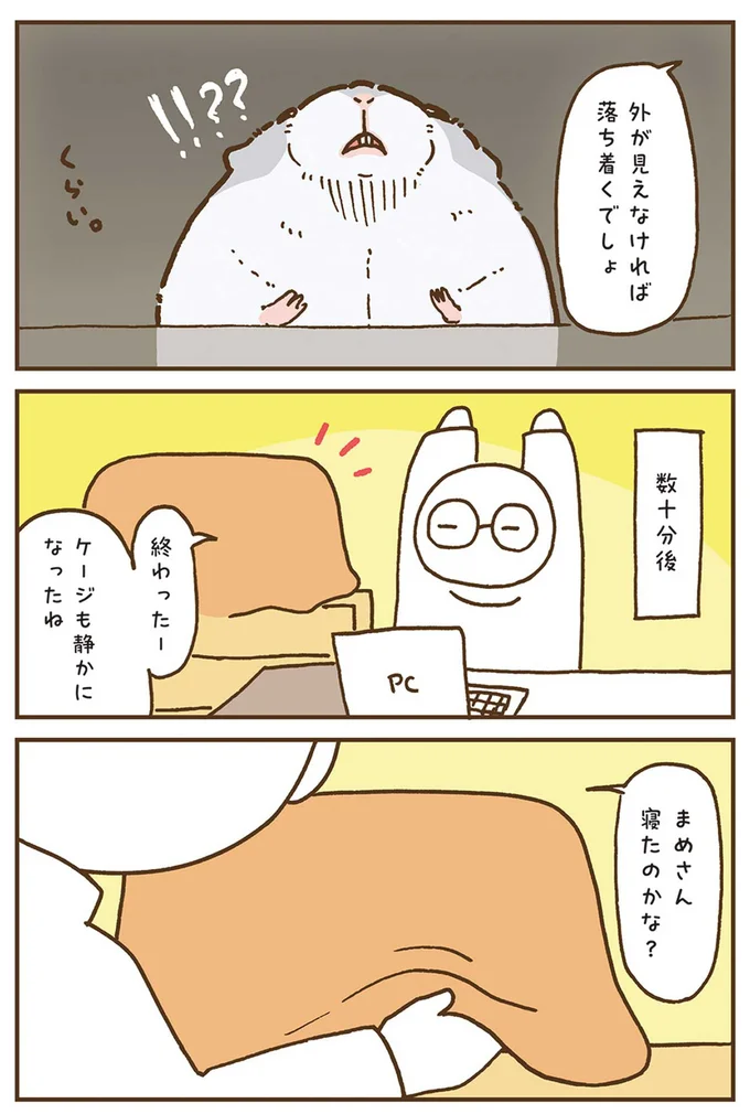 外が見えなければ落ち着くでしょ