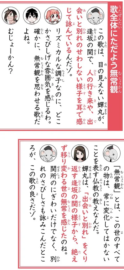歌全体にただよう無常観