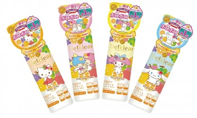 DETクリア ブライト＆ピール ピーリングジェリー サンリオキャラクターズ（180ml） 各1200円（税抜)