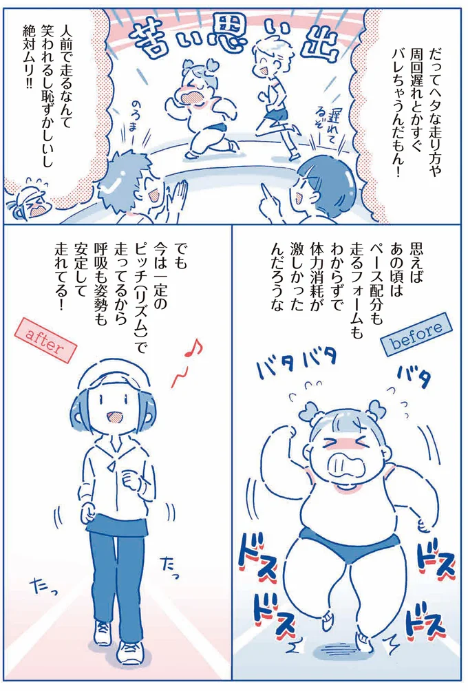 今は呼吸も姿勢も安定して走れてる！