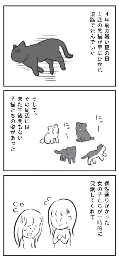 通りかかった女の子たちが一時的に保護してくれた