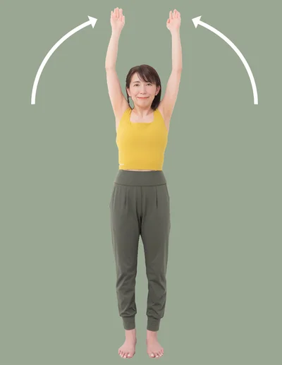 そのまま壁に沿わせながら下ろして、1の体勢に戻る