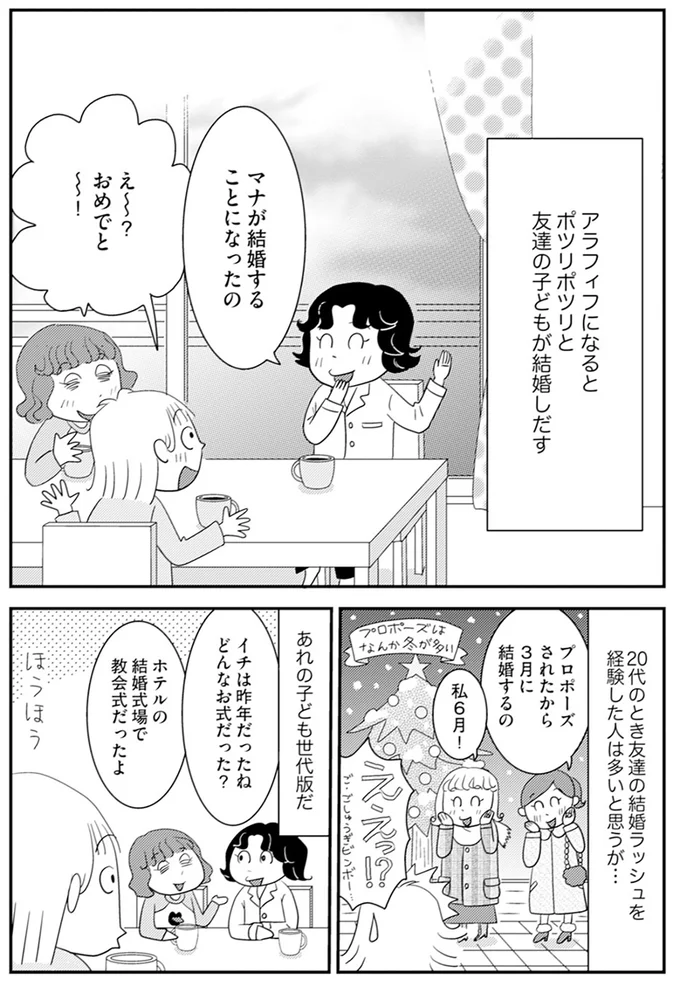 ポツリポツリと友達の子どもが結婚しだす