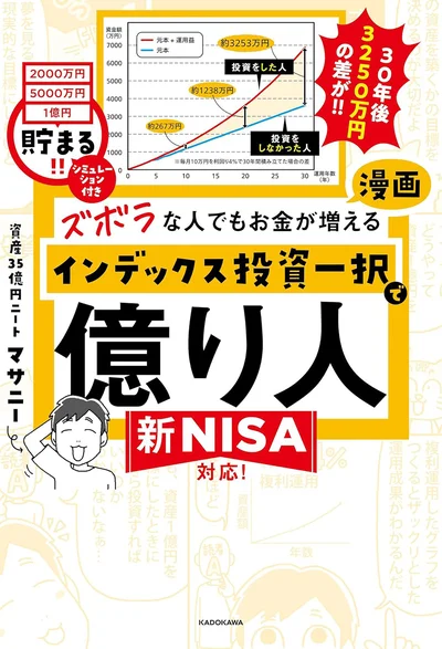 貯金ゼロ・投資ど素人でも1億円の資産は持てる！『ズボラな人でもお金が増える 漫画インデックス投資一択で億り人』