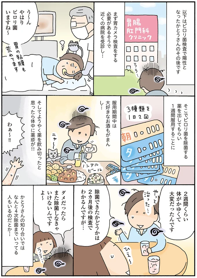 ピロリ菌検査で陽性となったかとうさん