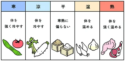 身体を温めるか冷やすかで分類した「五性」