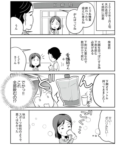 『痔だと思ったら大腸がんステージ4でした〜標準治療を旅と漫画で乗り越えてなんとか経過観察になるまで〜』より