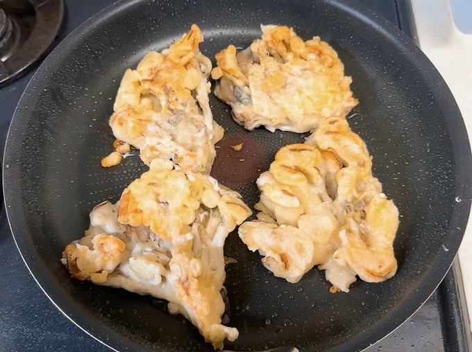 片面ずつカリッと焼く