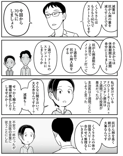 『痔だと思ったら大腸がんステージ4でした〜標準治療を旅と漫画で乗り越えてなんとか経過観察になるまで〜』より