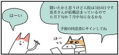 手術の同意書にサインしてね