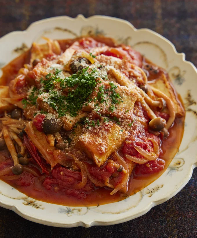 厚揚げはトマト缶で煮てもおいしい！