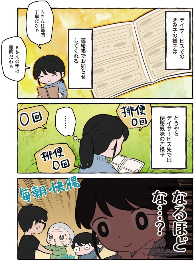 デイサービス先では便秘気味