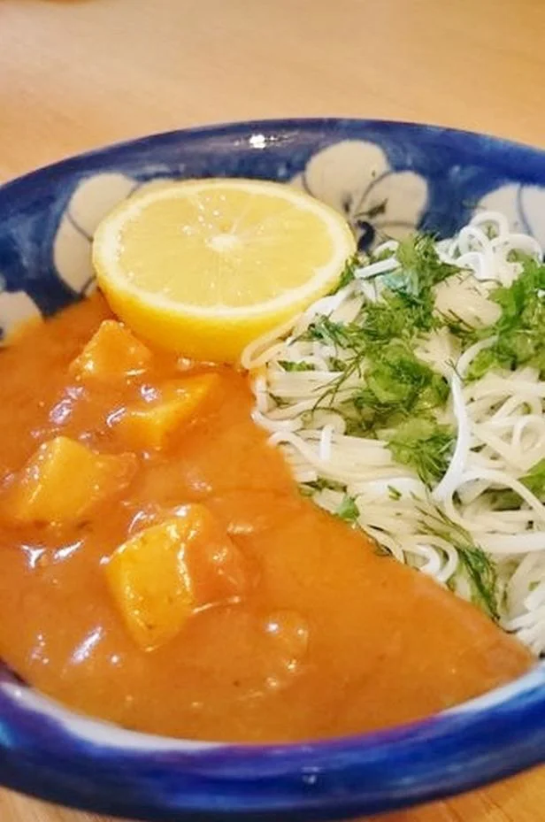 カレーがそうめんによくからみ、全く違和感なくチュルっと食べられる！