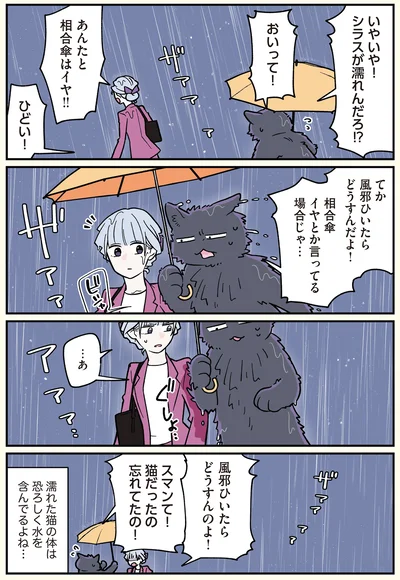 濡れた猫の体は…