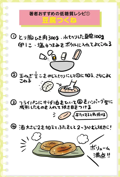 おすすめ低糖質レシピ「豆腐つくね」