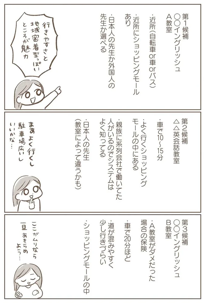 第3候補まで絞る