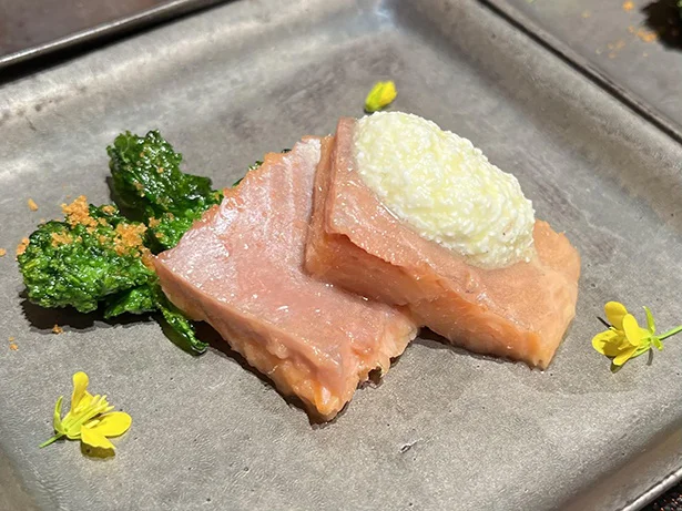 ミヤマサーモンと由布産のカッテージチーズのハーモニーが最高！
