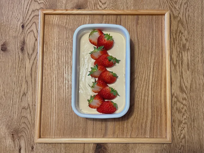 いちごのスコップチーズケーキが完成！