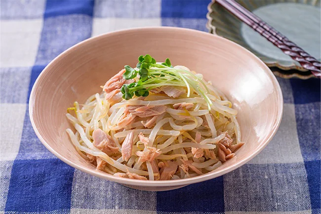 レンジで簡単!ツナもやし【めんつゆで味付け一発】