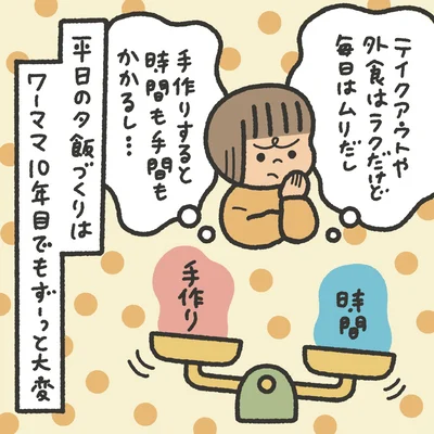 平日の夕飯づくり