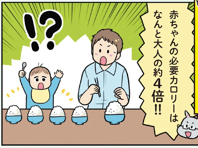 【赤ちゃんのひみつ】体重あたりの必要カロリーはなんと大人の約4倍!? ／赤ちゃん大図鑑（20）