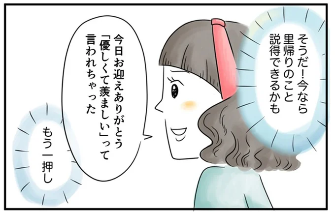 里帰りのこと説得できるかも