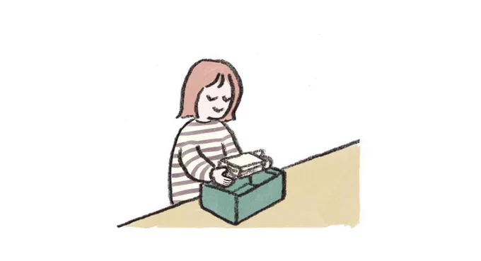思い出BOXを作って保管し、入らないものは処分