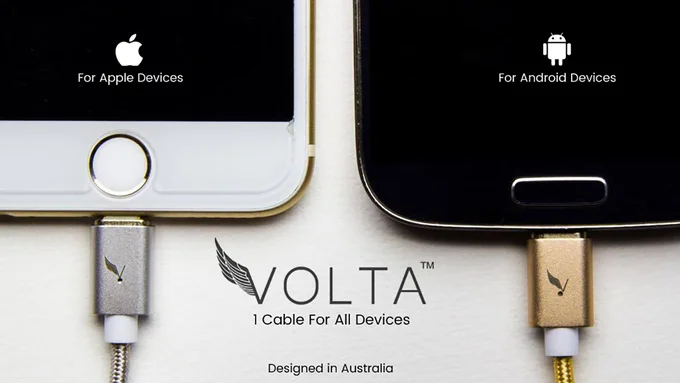これ1本でiPhoneもAndroidも対応の充電ケーブル「VOLTA Charger」