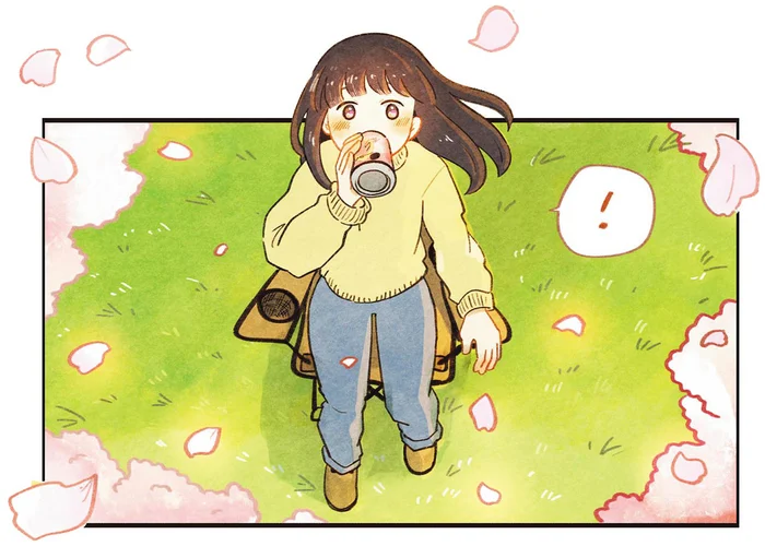 桜の天井を見上げて最高！買ったおつまみとお酒で「お花見チェアリング」／チェアリングはじめます（3）