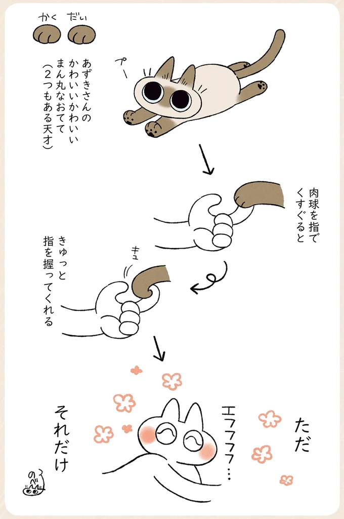 肉球を指でくすぐると