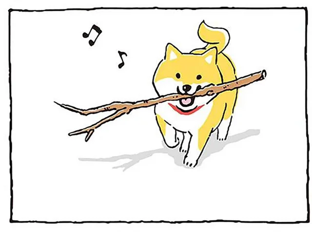 おもちゃにぴったりな木の枝見つけた！ ルンルンな柴犬を襲った悲劇／しばんばん（8）