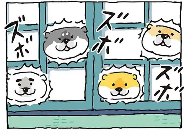 お願いやめて！ 柴犬が障子で遊び始めてもぐらたたき状態に／しばんばん（11）