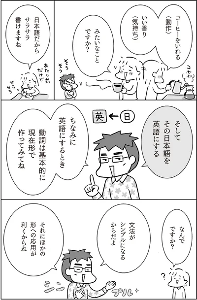『マンガでおさらい中学英語 英会話スタート編』より