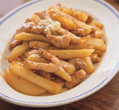 じゃがいもと豚肉のバター照り焼き