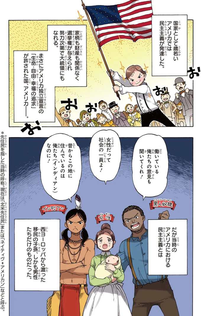 アメリカでは民主主義が発達した