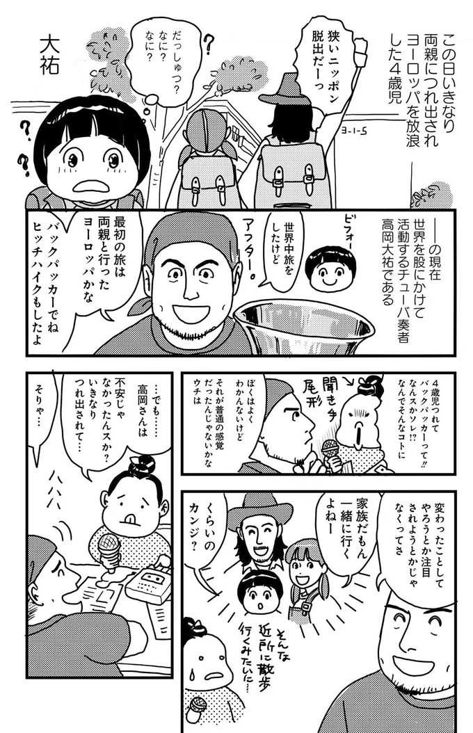 この日いきなり両親につれ出されヨーロッパを放浪した四歳児