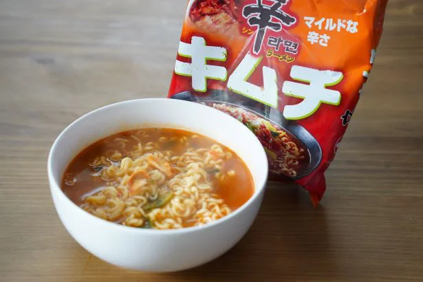 白菜キムチが入った「辛ラーメン　キムチ」