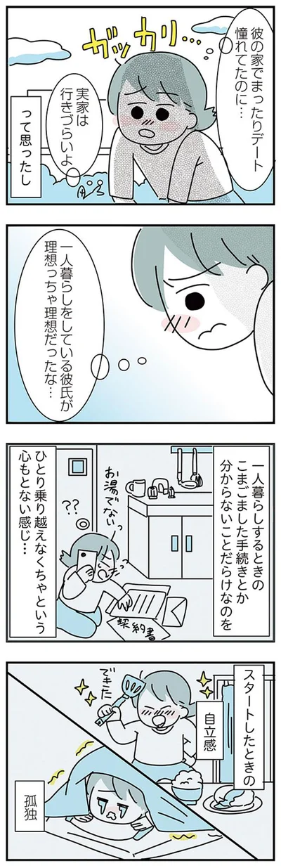 一人暮らしをしている彼氏が理想っちゃ理想だったな…