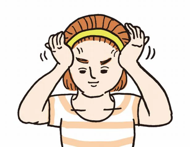 オールインワンジェルケアその2 こめかみをしっかりともむ