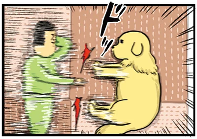 飼い主を勢いよく突き飛ばし…