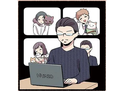 部下は全員ねこと一緒に映ってる!?
