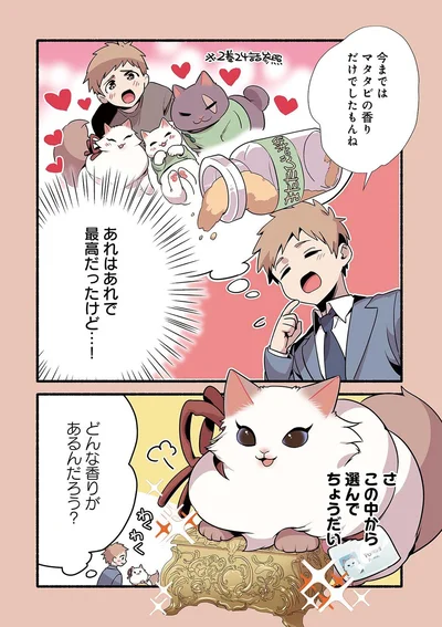 今まではマタタビの香りだけでしたもんね